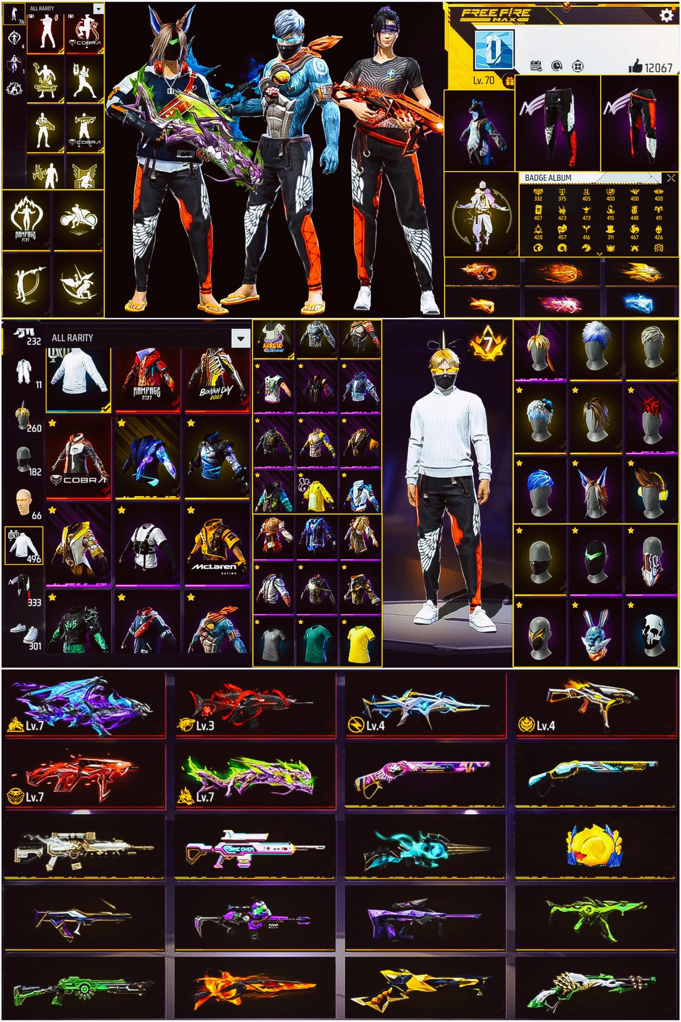 Prime 7 / Level 70 / 3 Evo Gun Max / Red Yt Pant / 6 Fist Skin / 5 Shot Gun Skin / See More.... - image 1