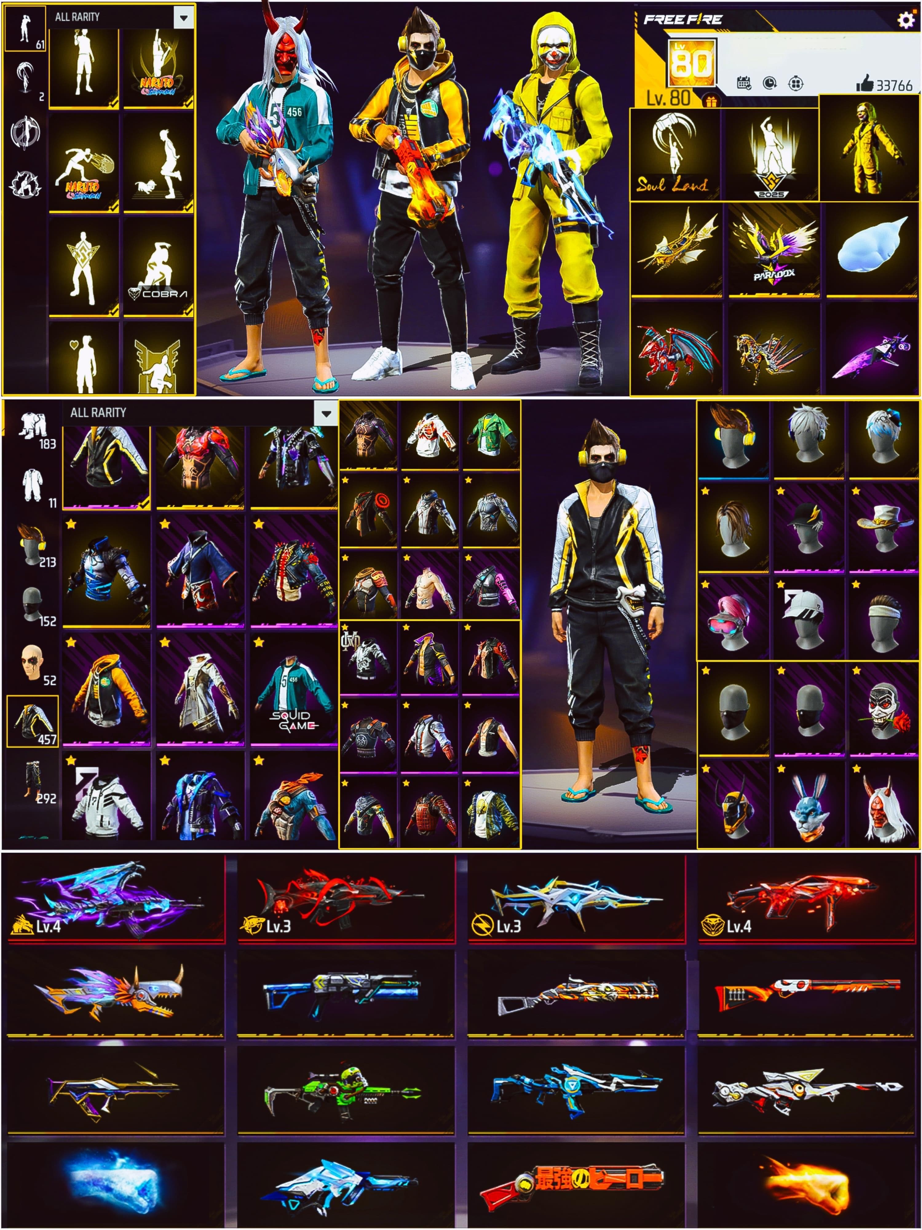 Prime 5 / High Level 80 / 4 Evo Gun / Zombie Samurai / Yellow Criminal / See More.... - image 1
