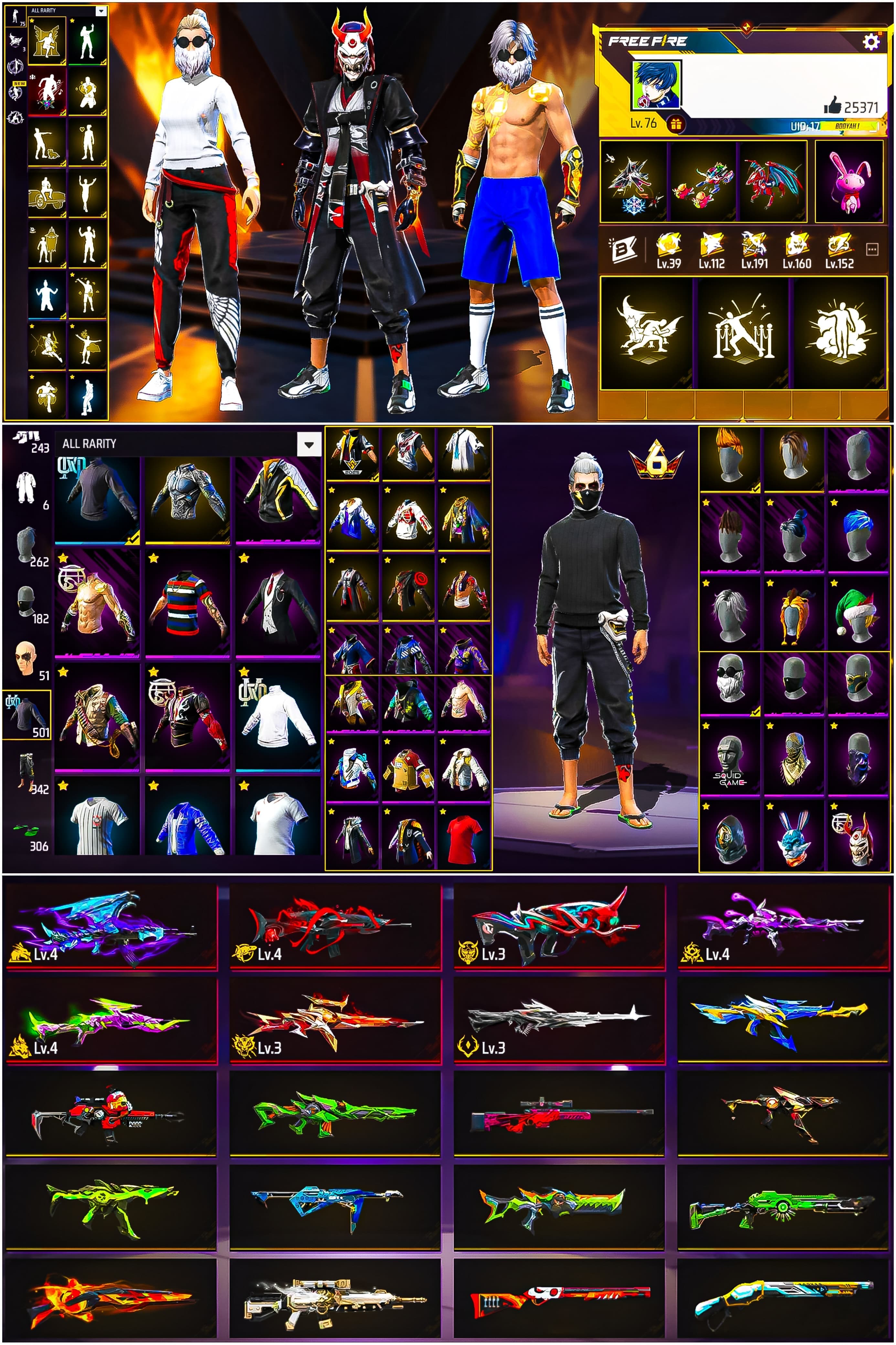 Prime 6 / Level 76 / 7 Evo Gun / Golden Shade / Black And White Jersey / See More.... - image 1