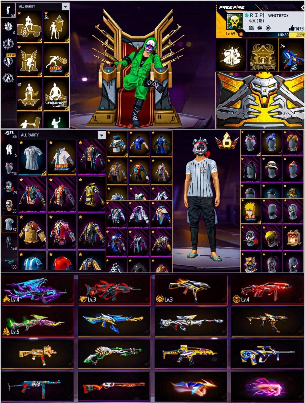 Prime 6 / Level 69 / 5 Evo Gun / Green Criminal / 2 Fist Skin / Good Collection / See More.... - image 1
