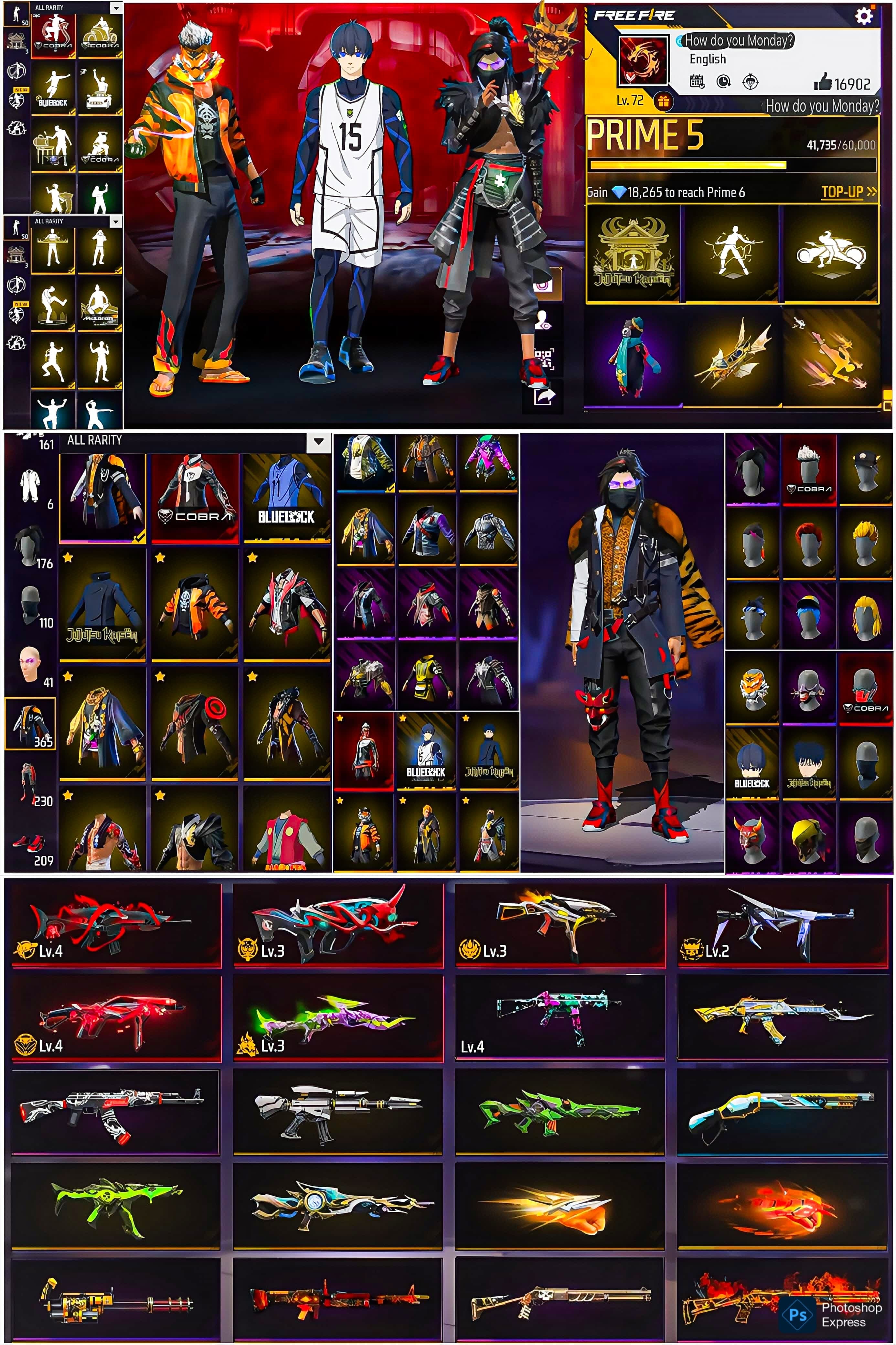 Prime 5 / Level 72 / 6 Evo Gun / Cobra Bundle / Old Evo / 2 Fist Skin / Good Collection / See More.... - image 1