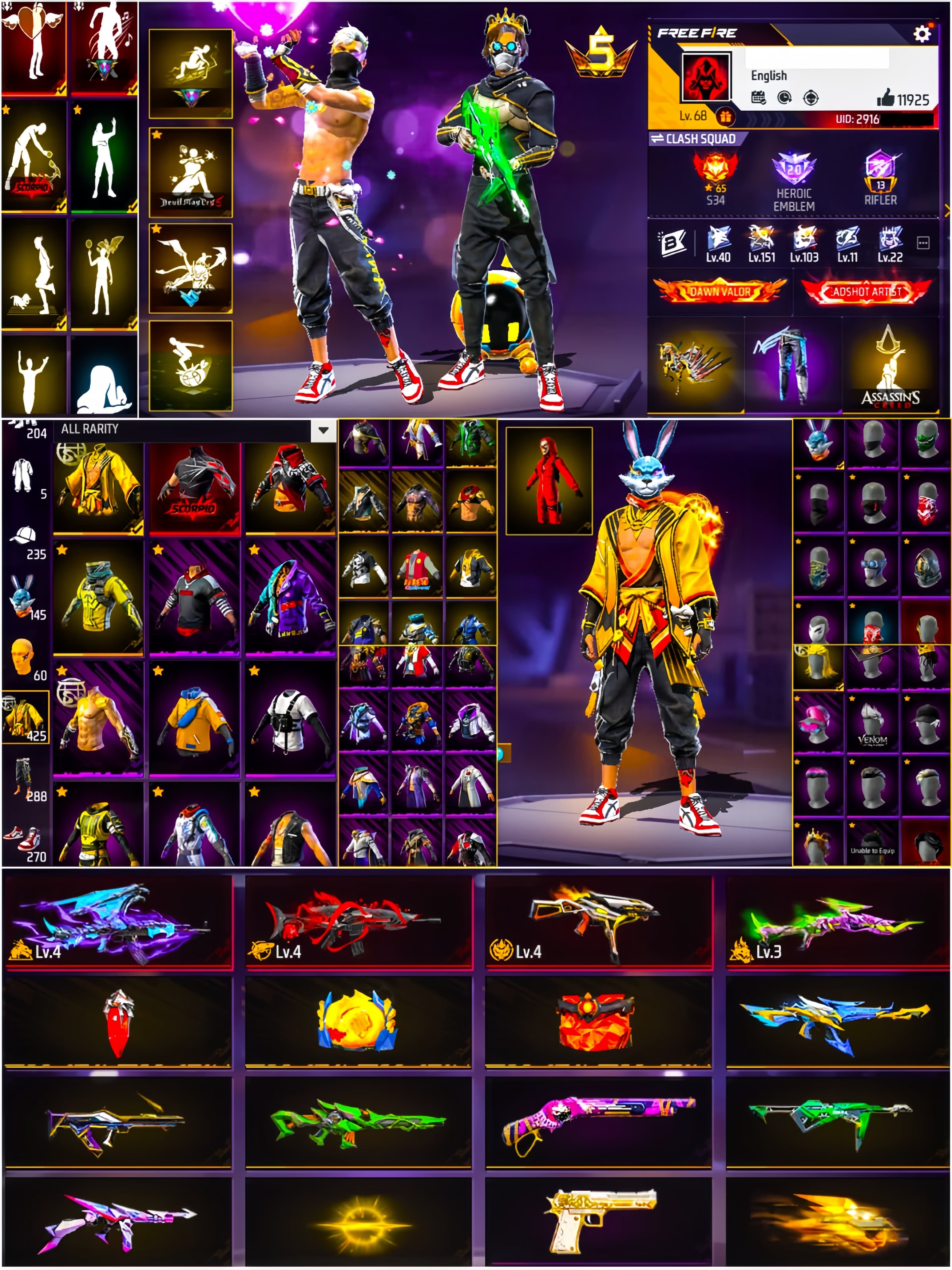 Prime 5 / Level 68 / 4 Evo Gun / Red Criminal / Scorpio Bundle / Golden Shade / See More.... - image 1
