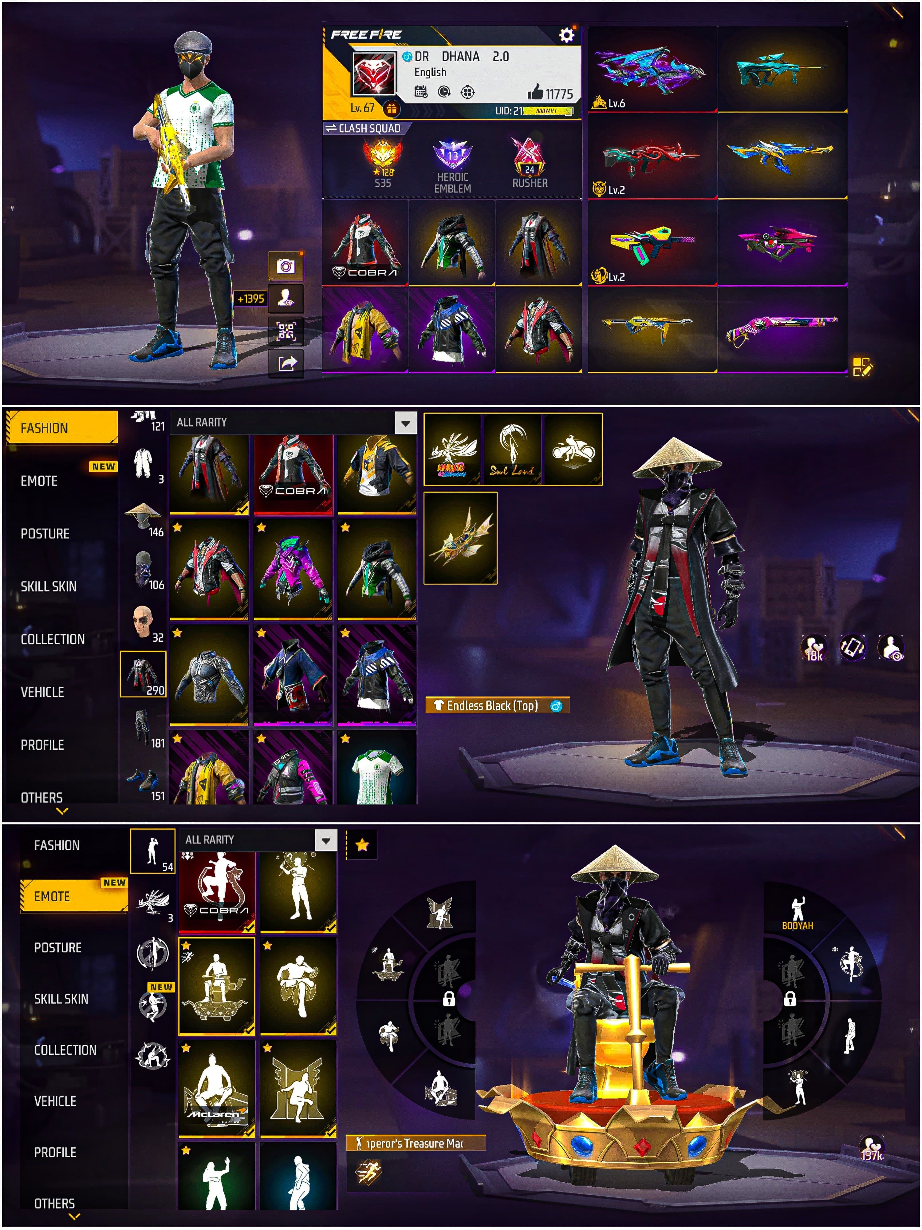 Prime 5 / Level 67 / 3 Evo Gun / Cobra Bundle / Rapper Underworld / Yellow Poker / See More.... - image 1