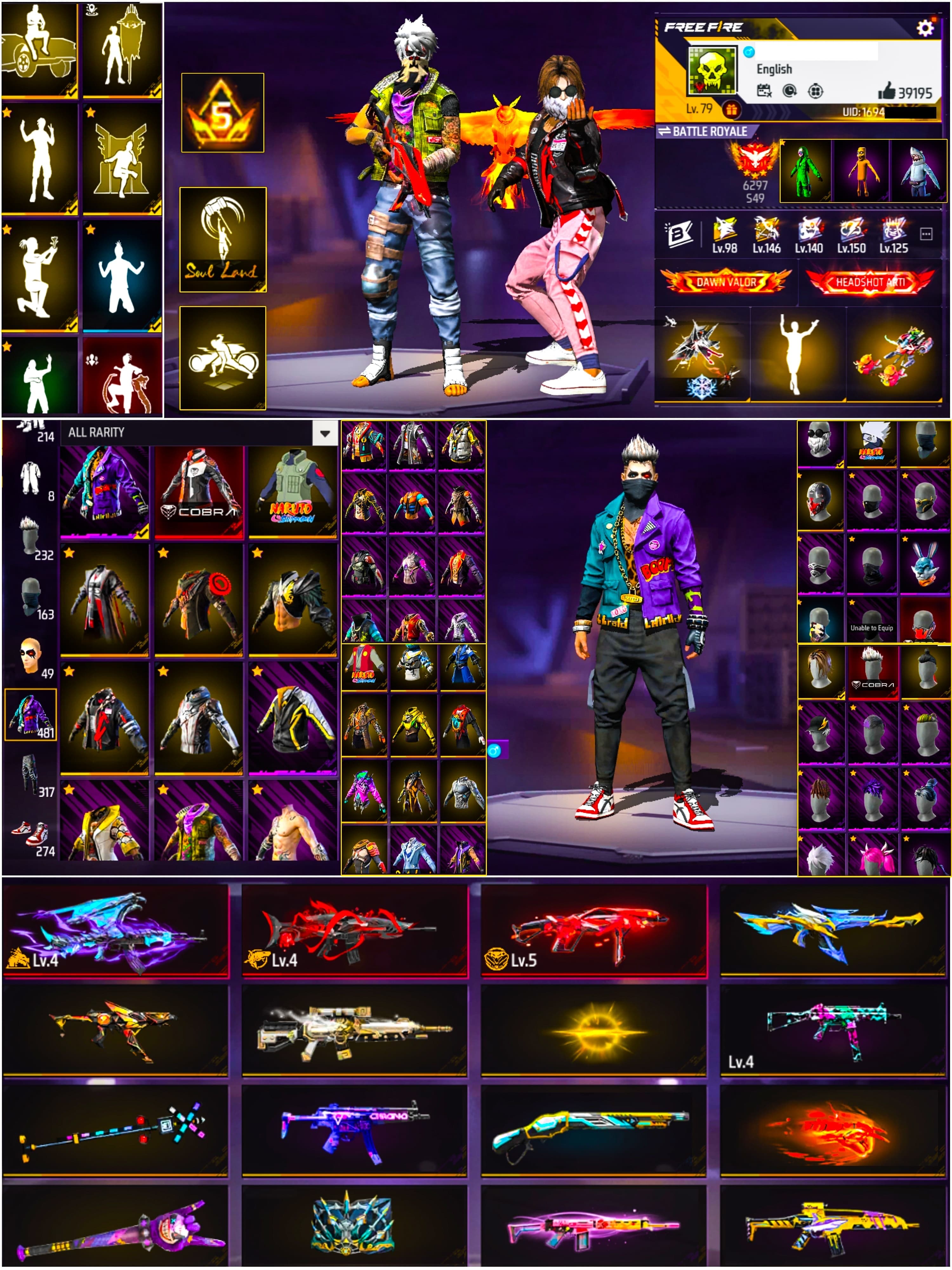 Prime 5 / High Level 79 / 3 Evo Gun / Green Criminal / Cobra Bundle / Good Collection / See More.... - image 1